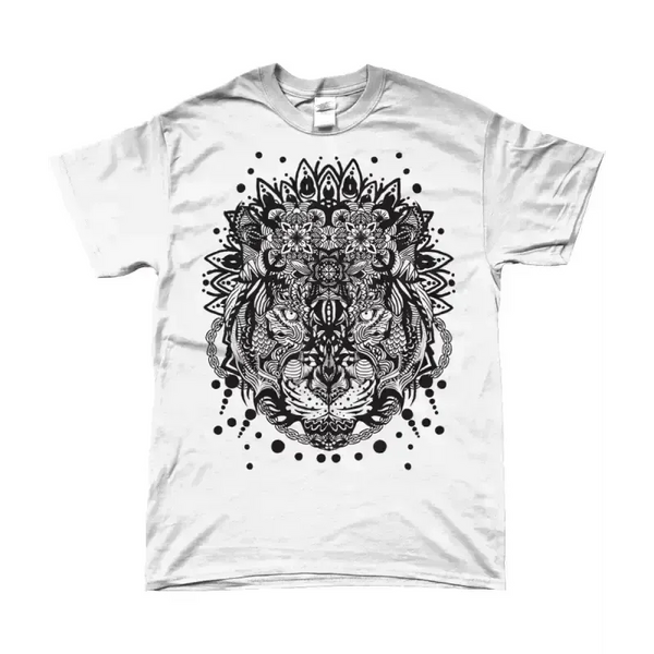 Tiger Mandala Unisex T-Shirt Crew Neck Cotton - Epic Fashion UKAllClothingT-Shirt