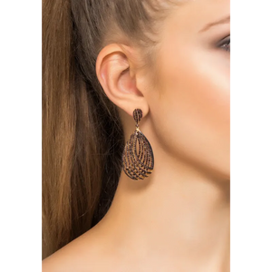 Vortex Teardrop Earring Chocolate Cz - Earrings