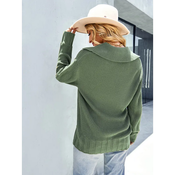 Womanly shirt collar sweater top - Shirts & Tops