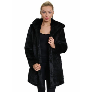 Women’s Luxury Faux Fur Jacket Ladies Hooded Winter Coat