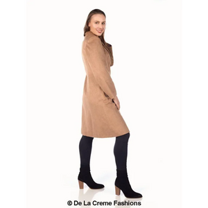 Women’s Mohair Blend Longline Winter Coat - Coats & Jackets