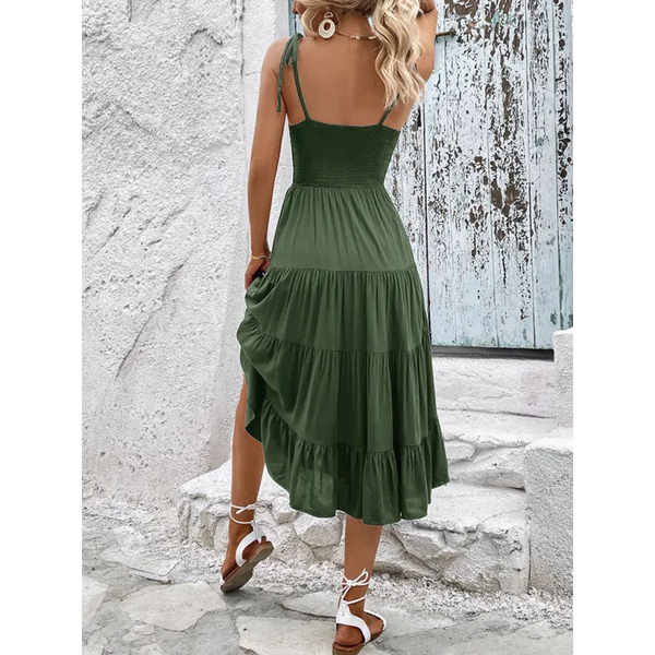 Women’s Backless Solid Color Camisole Sexy Dress