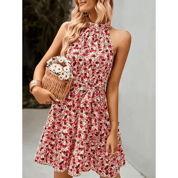 Women's Cotton Printed Halter Mini Dress - Epic Fashion UKAllDressDresses
