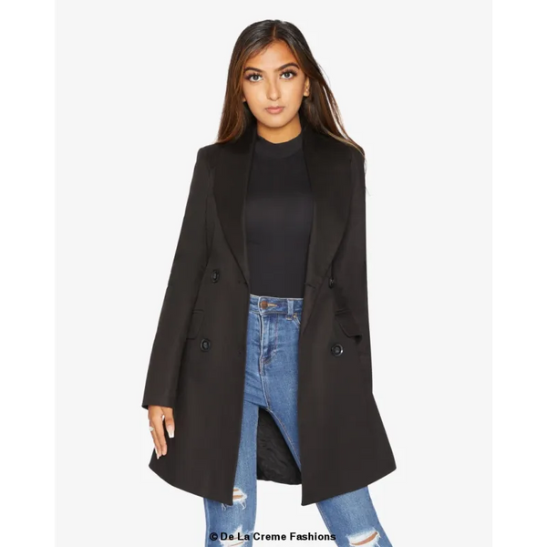 Women’s Double Breasted Longline Blazer - Coats & Jackets