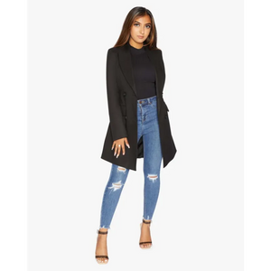 Women’s Double Breasted Longline Blazer - Coats & Jackets