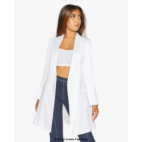 Women’s Double Breasted Longline Blazer - Coats & Jackets