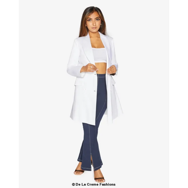 Women’s Double Breasted Longline Blazer - Coats & Jackets