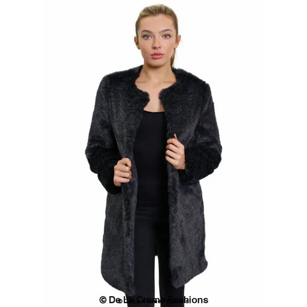Womens Faux Fur Classic Coat - Coats & Jackets