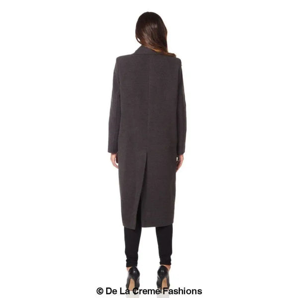 Women’s Faux Wool Wrap Coat - Coats & Jackets