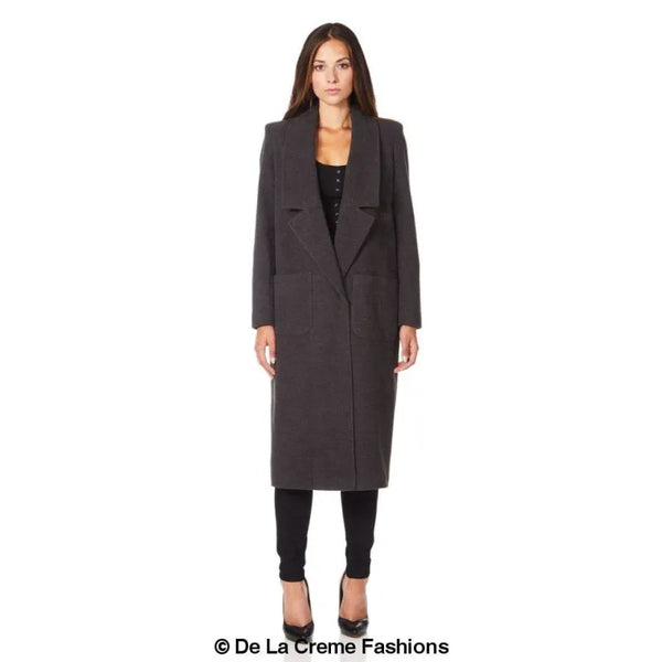 Women’s Faux Wool Wrap Coat - Coats & Jackets