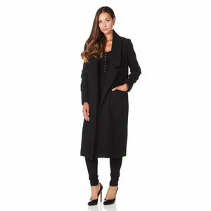 Women’s Faux Wool Wrap Coat - Coats & Jackets