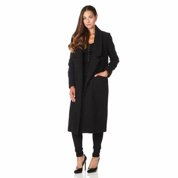 Women’s Faux Wool Wrap Coat - Coats & Jackets