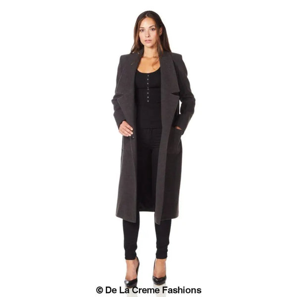 Women’s Faux Wool Wrap Coat - Coats & Jackets