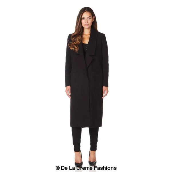 Women’s Faux Wool Wrap Coat - Coats & Jackets