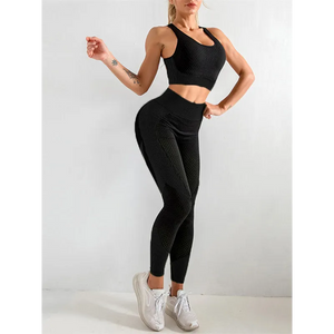 Women’s Halter Neck Yoga Tank Top + High Waist Tight Pants