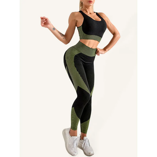 Women’s Halter Neck Yoga Tank Top + High Waist Tight Pants