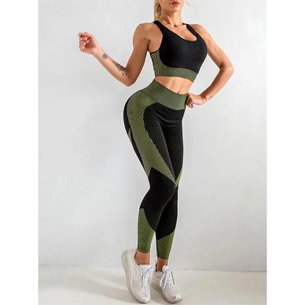 Women’s Halter Neck Yoga Tank Top + High Waist Tight Pants