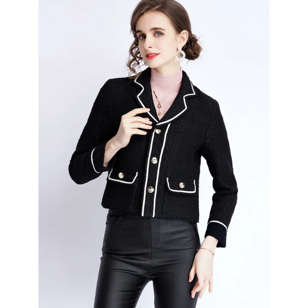 Women’s long-sleeved suit collar collision color small