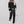 Women’s Loose Solid Color Long Sleeve Casual Suit - Black /