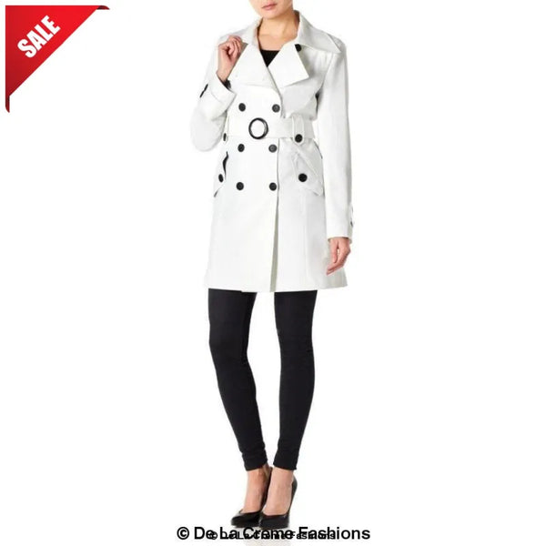Women’s Mid Length Belted Mac Coat - Coats & Jackets