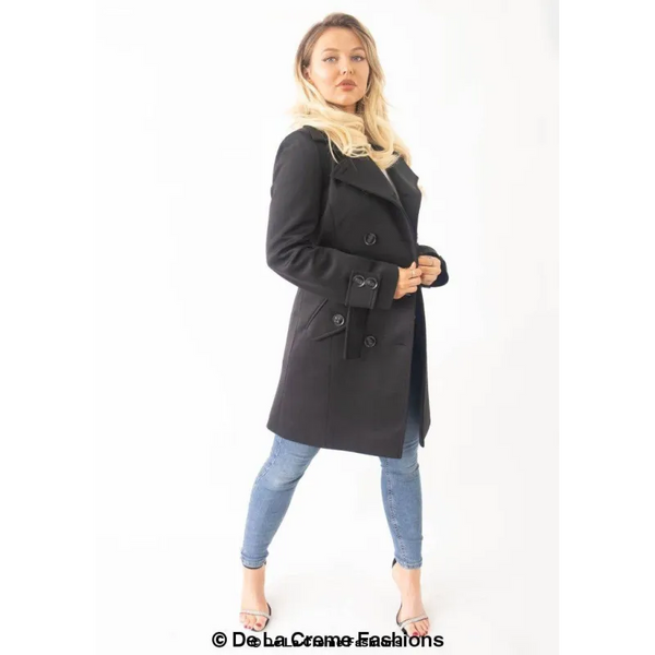 Women’s Mid Length Belted Mac Coat - Coats & Jackets