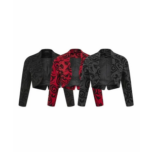 Women’s Open Front Bolero Shrug Ladies Tribal Printed -
