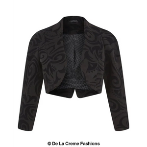 Women’s Open Front Bolero Shrug Ladies Tribal Printed -