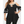 Women’s Plus Size V-neck Cold-shoulder Knit Top - Black / L