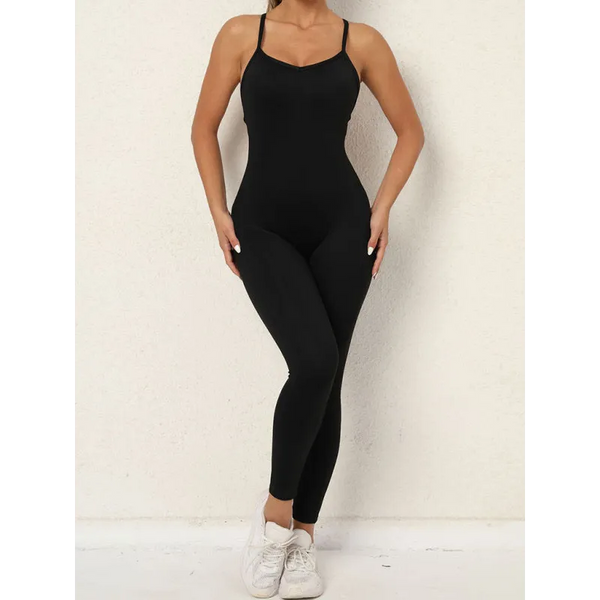 Women’s sexy backless yoga fitness jumpsuit - Jumpsuits &