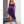 Women’s Sexy Satin Pile Neck Pleated Backless Dress - Purple