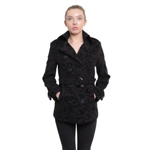Womens Tribal Print Double Breasted Short Coat - Coats &