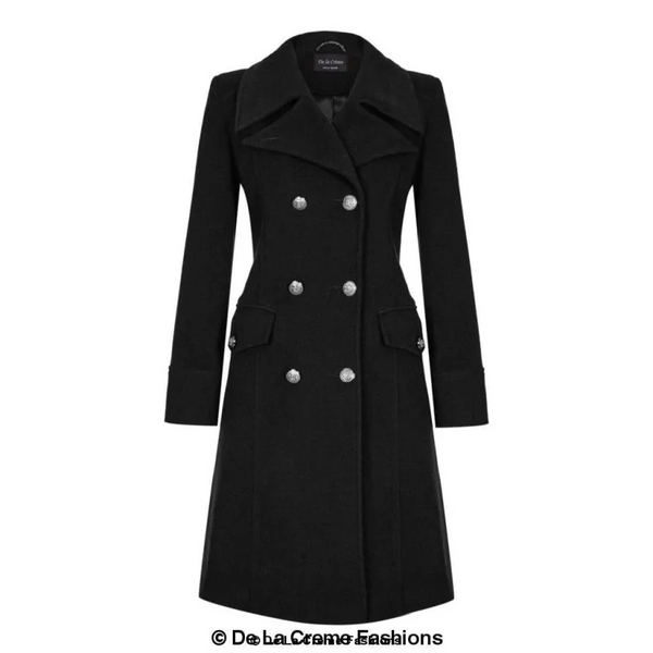 Women’s Wool Blend Double Breasted Midi Coat - Coats &