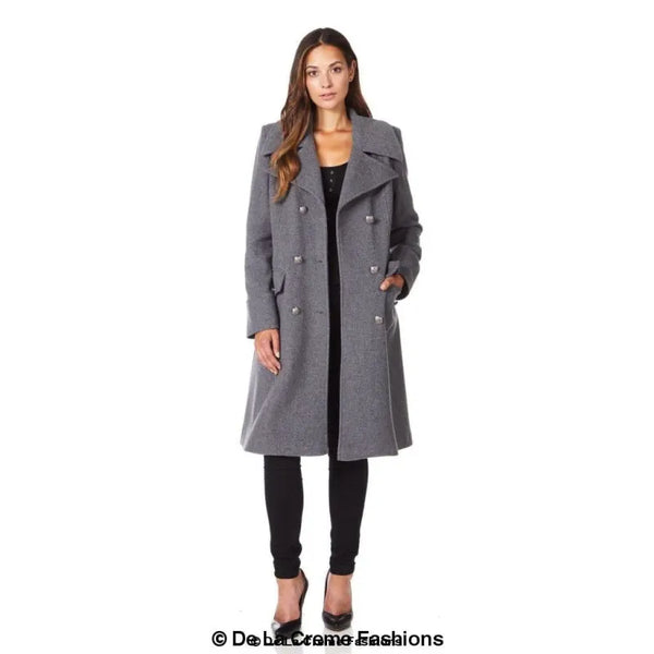 Women’s Wool Blend Double Breasted Midi Coat - Coats &