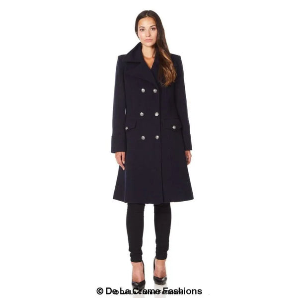 Women’s Wool Blend Double Breasted Midi Coat - Coats &