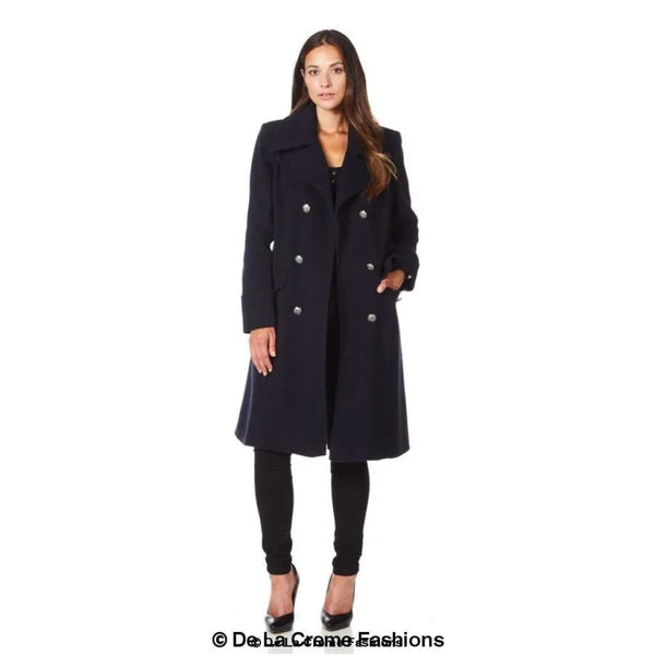 Women’s Wool Blend Double Breasted Midi Coat - Coats &