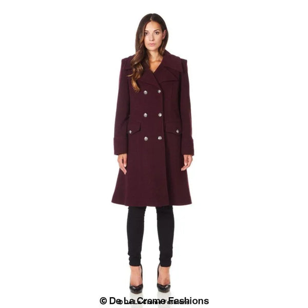 Women’s Wool Blend Double Breasted Midi Coat - Coats &