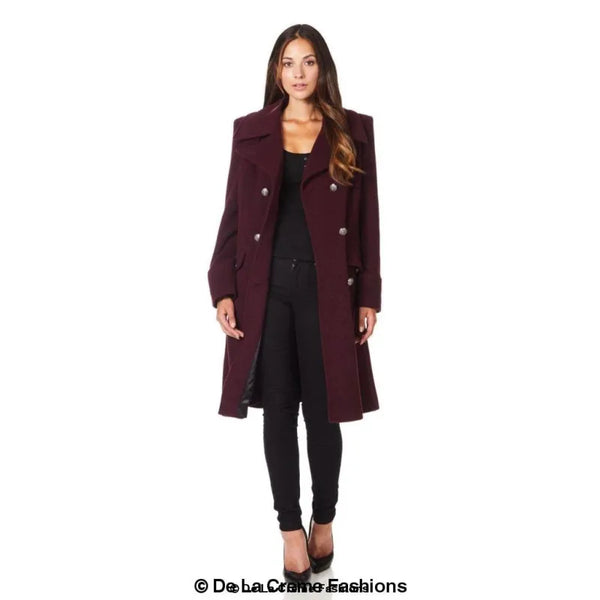 Women’s Wool Blend Double Breasted Midi Coat - Coats &