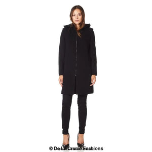 Women’s Wool Blend Hooded Zip Coat - Coats & Jackets