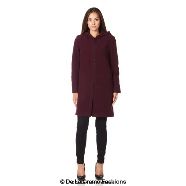 Women’s Wool Blend Hooded Zip Coat - Coats & Jackets