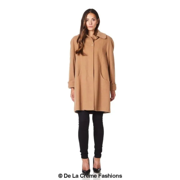 Wool and Cashmere Blend Swing Coat - Coats & Jackets