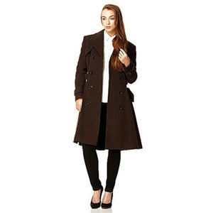 Wool Blend Double Breasted Coat - Coats & Jackets