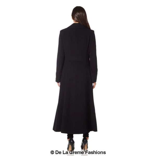 Wool Blend Double Breasted Maxi Coat - Coats & Jackets