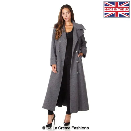 Wool Blend Double Breasted Maxi Coat - UK 12/EU 40/US 8