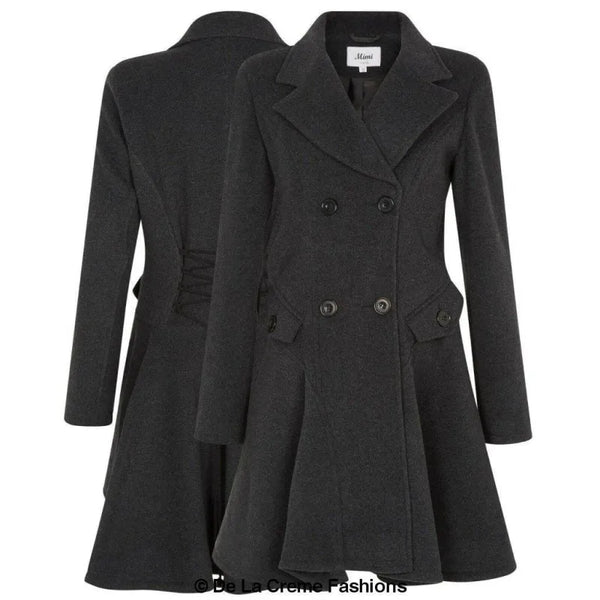 Wool Blend Double Breasted Skater Coat (1102) - Coats &