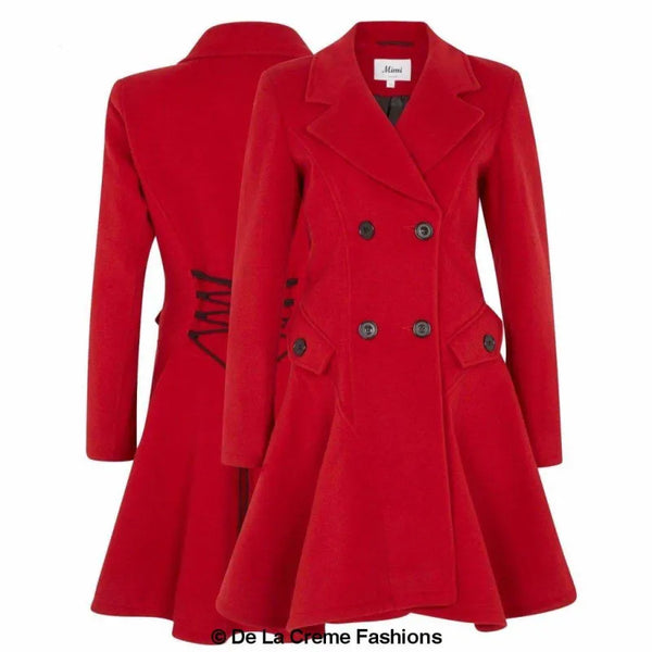 Wool Blend Double Breasted Skater Coat (1102) - Coats &