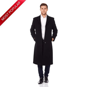 Wool & Cashmere Blend Covert Long Coat - Coats Jackets