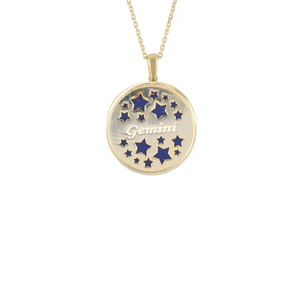 Zodiac Lapis Lazuli Gemstone Star Constellation Pendant