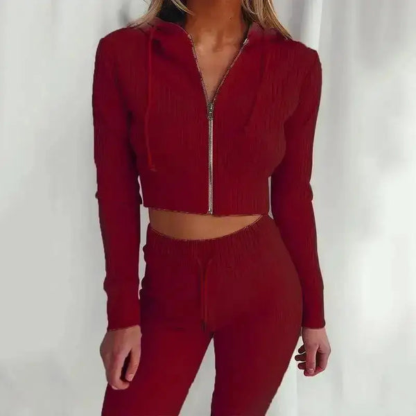 Women Casual Solid Color 2 Piece Outfits Set - Epic Fashion UKAllArmClothing