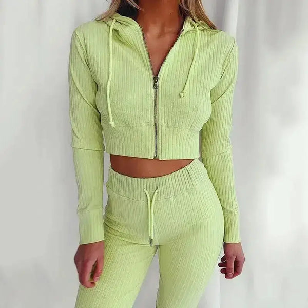 Women Casual Solid Color 2 Piece Outfits Set - Epic Fashion UKAllArmClothing