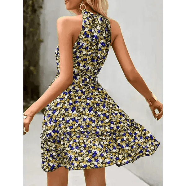 Women's Cotton Printed Halter Mini Dress - Epic Fashion UKAllDressDresses